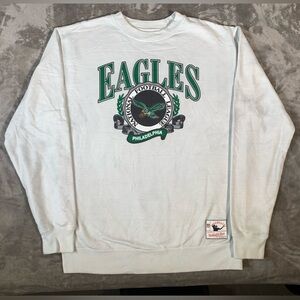 Mitchell & Ness Crewneck Sweater Men’s Lg White  Philadelphia Eagles NFL